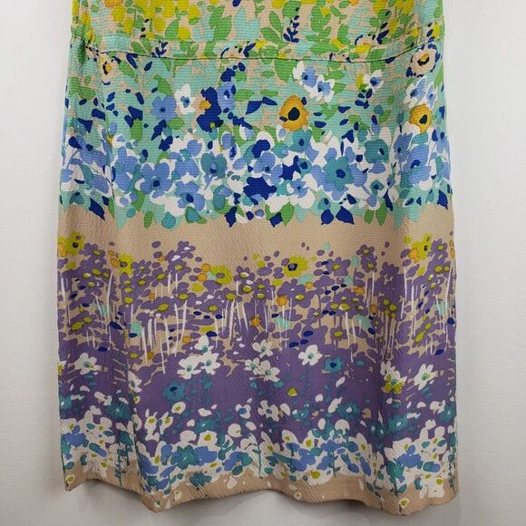 Beth Bowley Silk Dress Women's 6 Sleeveless Floral Multicolor Tie Waist Casual - Picture 7 of 16